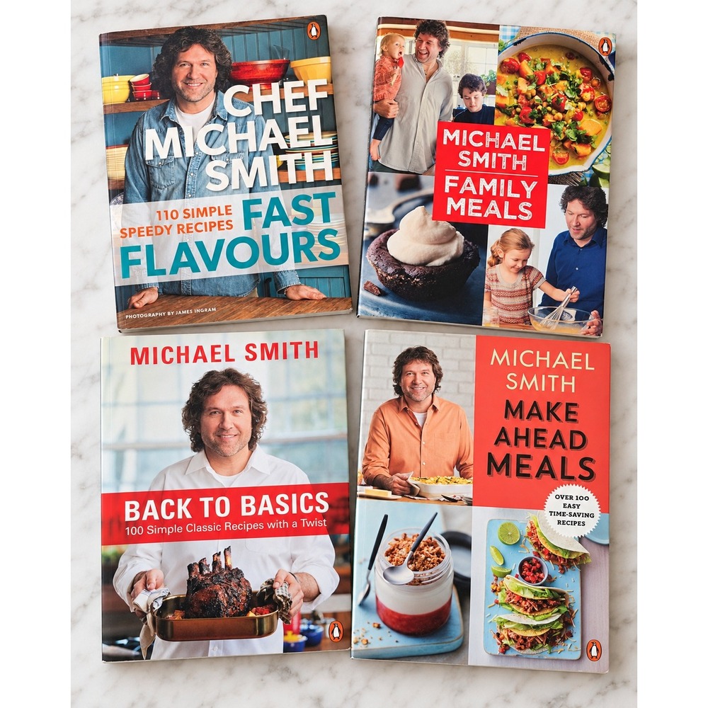 Michael Smith Cookbook Set of 4 Softcover Family Meals Fast Flavours Make Ahead